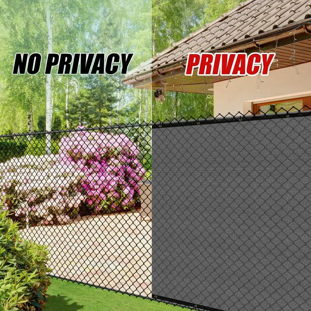 Gray Fence Privacy Screen Windscreen- Heavy Duty Fencing Mesh Shade Net Cover for Wall Garden Yard Backyard- Zip Ties Include