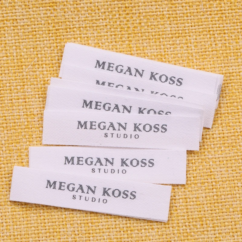 12mmx60mm Custom Clothing Labels - Personalized Brand Organic Cotton Ribbon Labels Logo or Text Sewing DIY Labels 200pcs