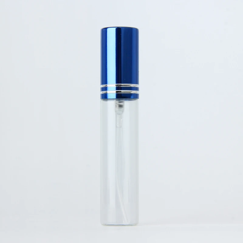100 stks/partij 10 ml Helder Glazen Verstuiver Fles Hervulbare Kleurrijke Aluminium Cap Spray Parfumflesje Reizen Container