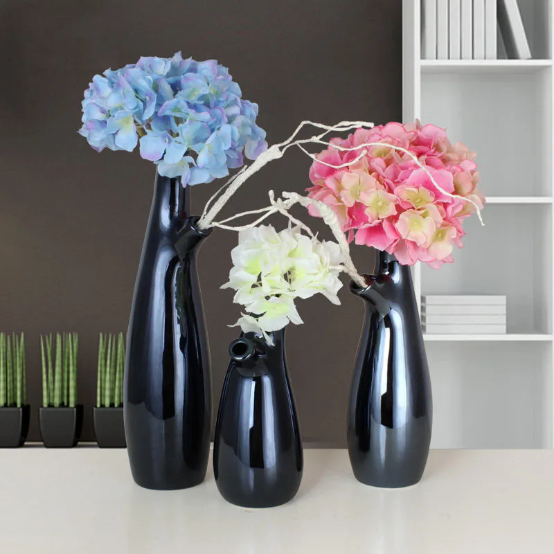 

Modern Ceramic Vase +Artificial Flower Accessories Coffee Table Figurines Decoration Home Livingroom Desktop Furnishing Crafts