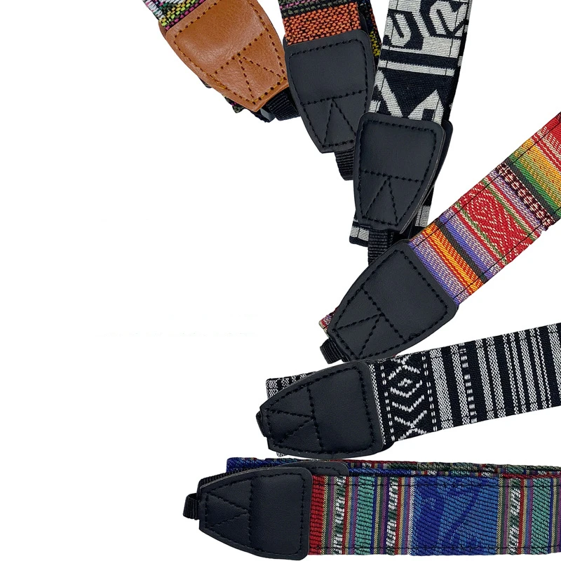 Ethnic Style Photo Camera Strap Colorful Cotton Pattern Neck Belt DSLR Shoulder Hand Strap for Canon/Nikon/SonyFujifilm/Leica