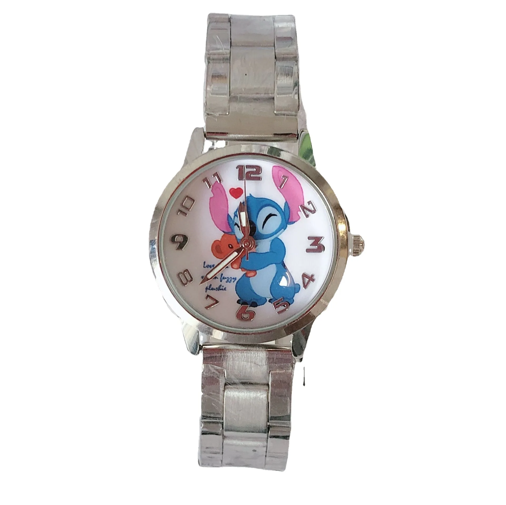 Lilo & Stitch Stitch dibujos animados reloj para niños niño niña impermeable reloj de cuarzo de acero inoxidable reloj de regalo de cumpleaños para