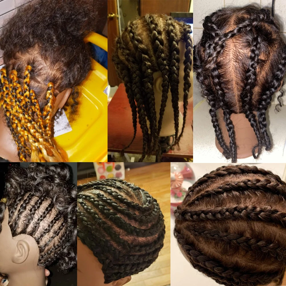 Afro Mannequin Heads With 100% Human Hair Hairdresser Training Head Manikin Cosmetology Doll Head For Practice Styling Braiding