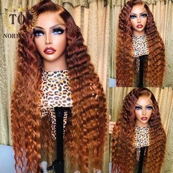 Topnormantic Brazilian Remy Human Hair 13x4 Lace Front Wigs Ombre Color Deep Wave 4x4 Closure Wig With Pre Plucked Hairline