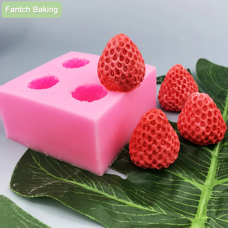 Fruit Strawberry Silicone Mould Fondant Chocolate Jelly Making Cake Tool Decoration Mold Oven Steam Available DIY Clay Resin Art