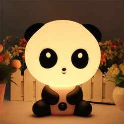 Led Cute Panda Table Lamp Dog Bear Night Light Cartoon Sleeping Lamp with EU/US Plug For Kids Christmas Gift Bedside Room Decor