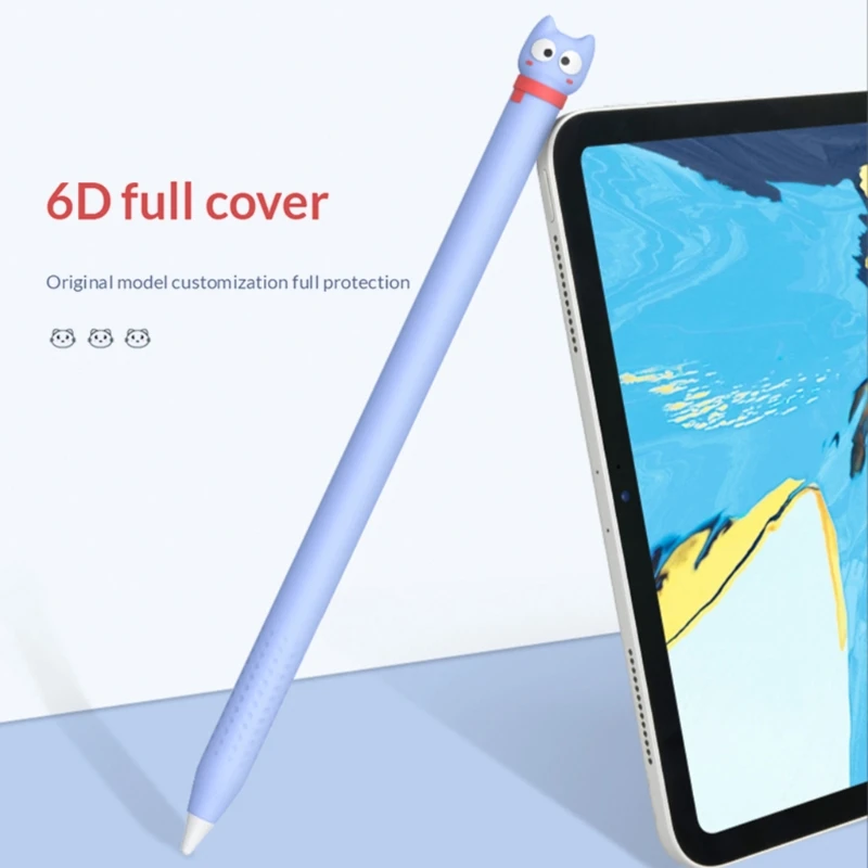 Pencil Case for Apple Pencil 1 2 Silicone Cat Cartoon Kawaii Shockproof Soft Protective Cover for 2/1 Touch Pen Stylus