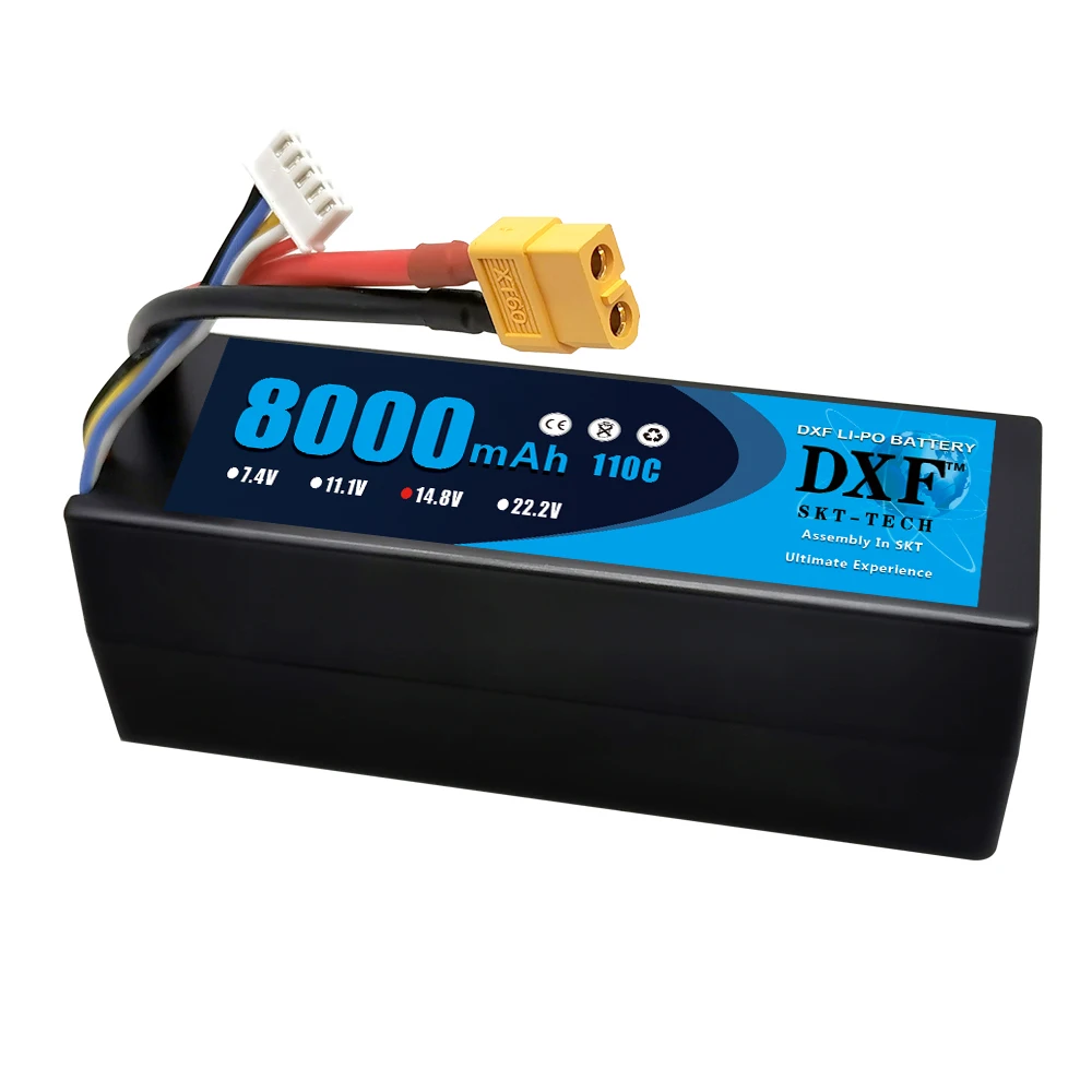 

DXF 4S 14.8v lipo battery HardCase 8000mAh 110C 220C AKKU for 1:8 1:10 RC Car E Buggy Truggy Truck Boat Helicopter Quadcopter