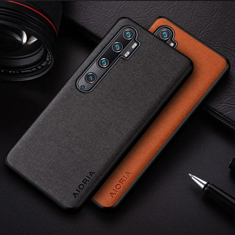 Case for Xiaomi mi note 10 10T Pro Lite Ultra solid color textile leather phone cover for Xiaomi Mi 10T 10 Pro Lite Ultra case