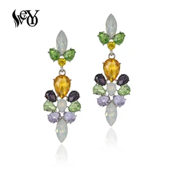 VEYO Trendy Multicolor Acrylic Crystal Drop Earrings Elegant Dangle Earrings for Women Fashion Jewelry Wholesale Gift