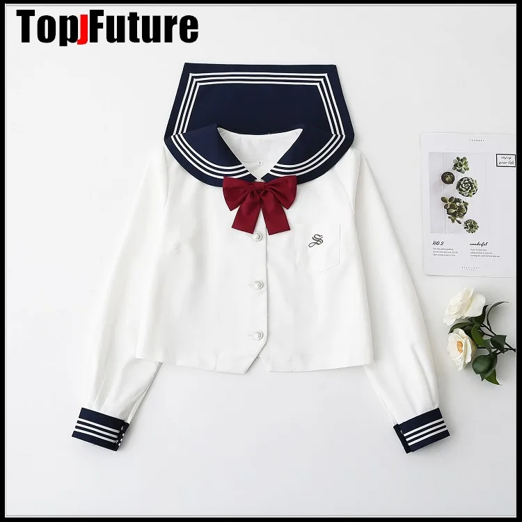 ซัปโปโรสีขาวสามชุดนักเรียนแผนกญี่ปุ่น JK Basic SAILOR Uniform นักเรียนกลางชุดชุด