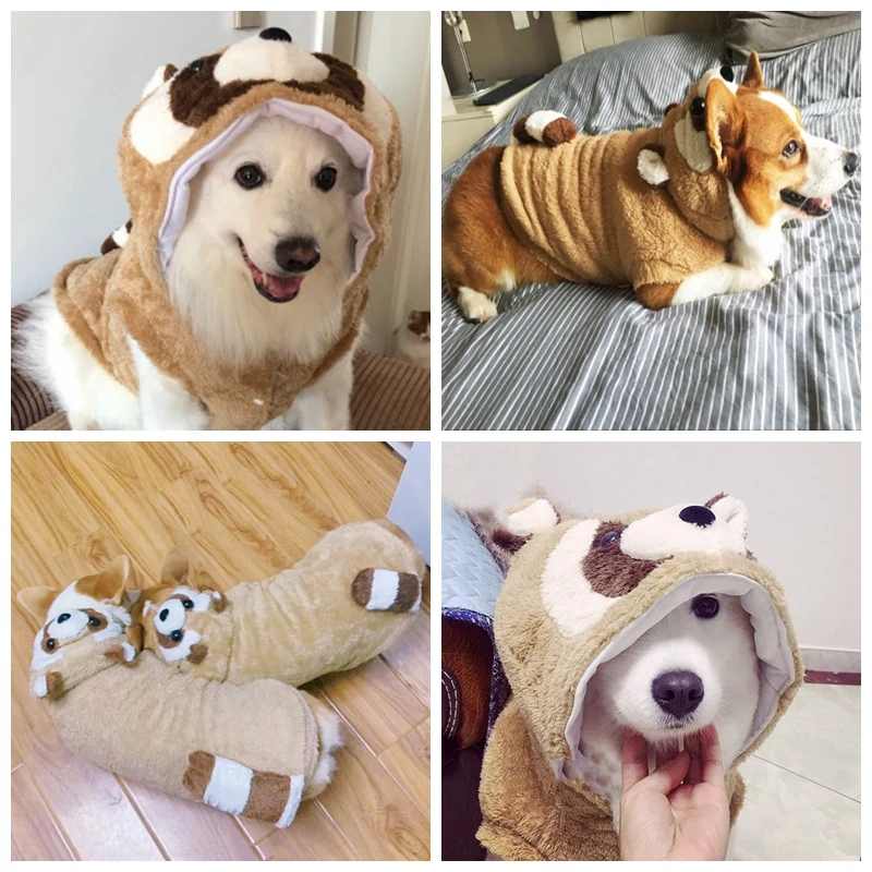 Raccoon Costumes Clothes For That Terrier Thick Winter Warm Pet Coat And Jackets For Small Medium Large Animal Cat Poodl Hoodie