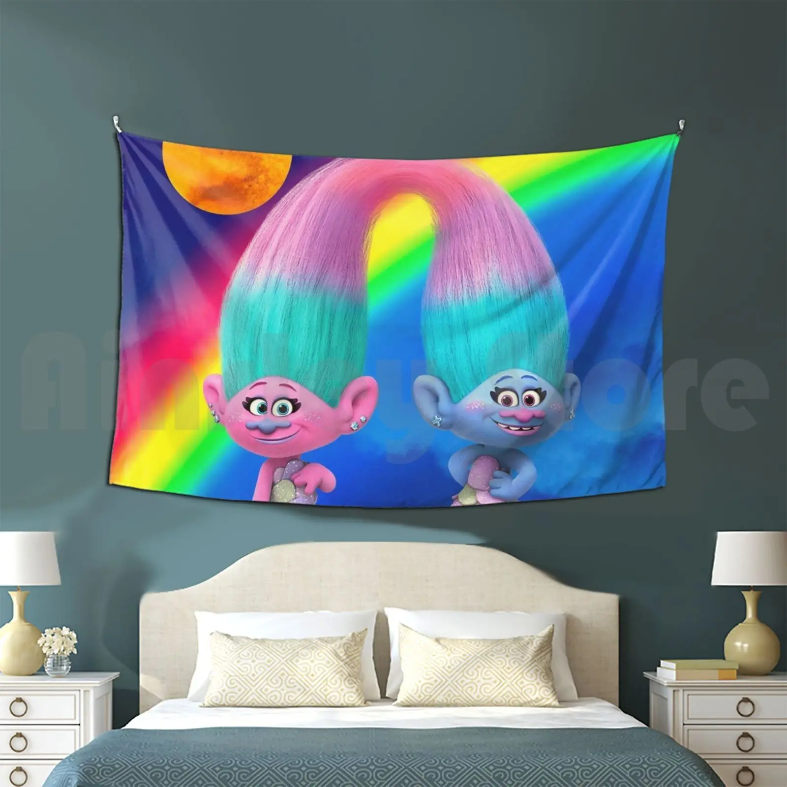 Trolls Poppy And Branch Tapestry Living Room Bedroom Trolls Poppy And Branch Trolls Poppy And Branch As Humans Trolls 2 Poppy An