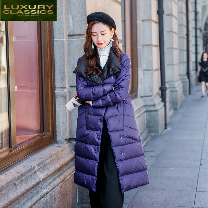 

Winter Jacket Ultra Women Light Women's Down Jacket White Duck Down Jackets Long Warm Slim Coat Female Clothes 95434LW666