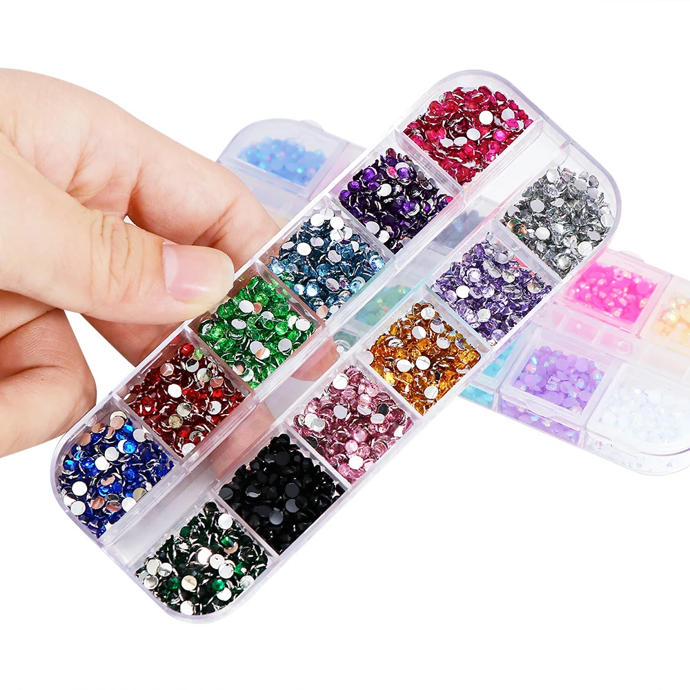 AB Jelly – ensemble de décoration d'ongles avec strass de 2 à 4mm, outils de manucure, à dos plat rond, accessoires pour ongles, stylo à pointiller