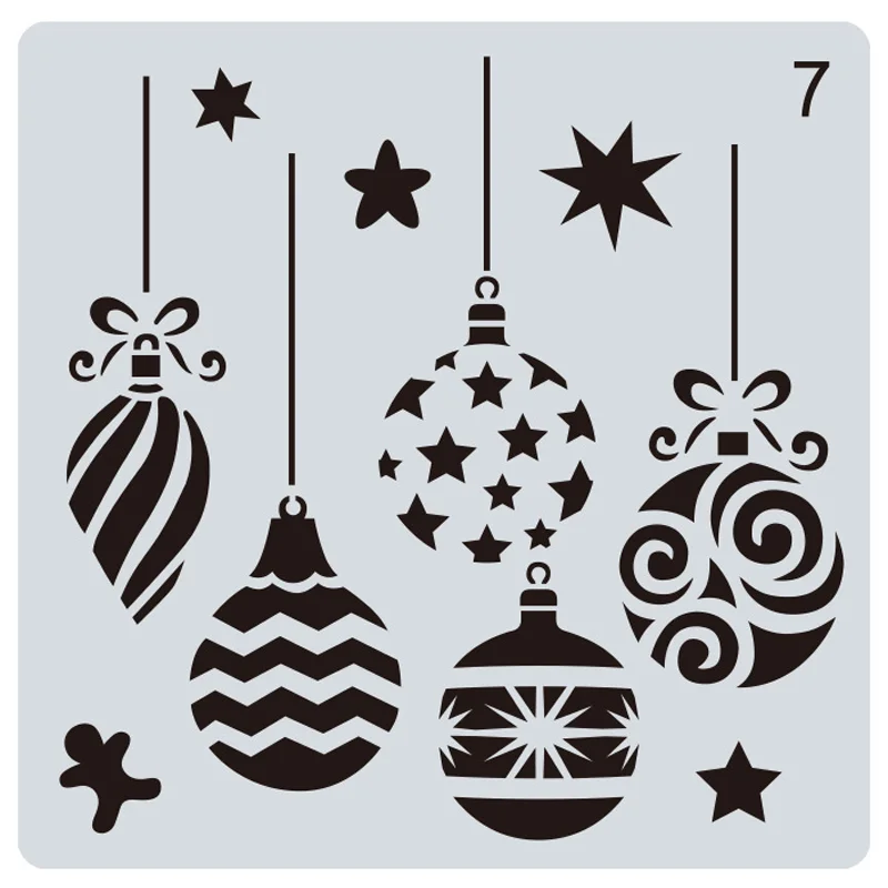 2Pc Merry Christmas Stencil DIY ผนัง Layering แม่แบบภาพวาดตกแต่ง Scrapbooking Embossing Album อุปกรณ์