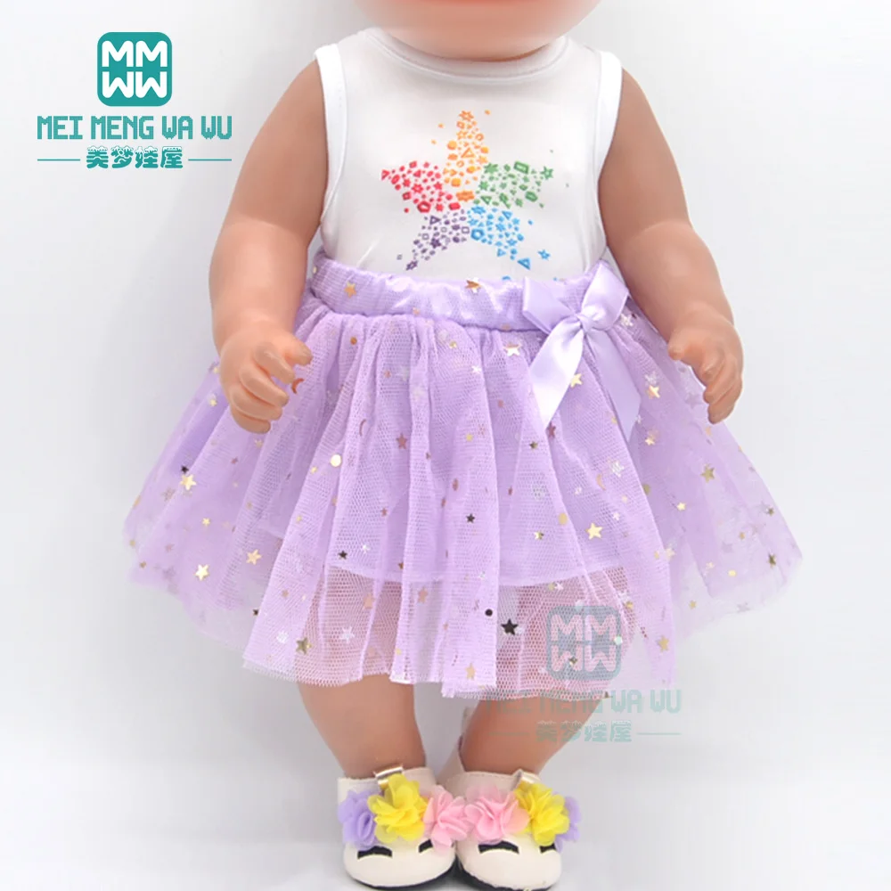Kleidung für Puppen, passend für 43 cm große New Born Doll American Doll, modischer Jackenanzug, Mullrock, Geschenk – Detail 19