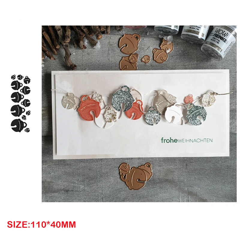 Matryce do cięcia metalu New Arrival 2024 do albumu Scrapbooking Diy robienie papierowych kart rzemiosło szablon z wytłoczonym świątecznym dzwonkiem