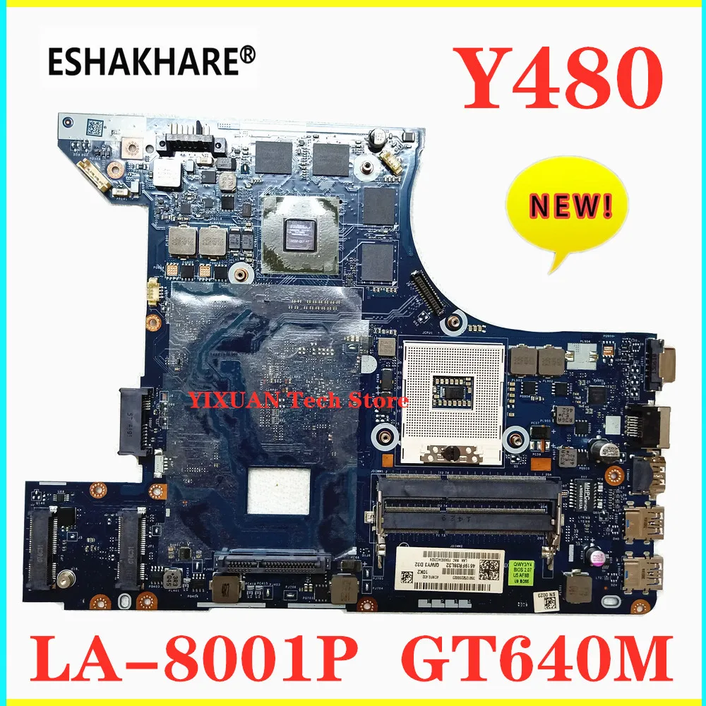 QIWY3 LA-8001P motherboard for Lenovo Y480 Laptop motherboard with GT640M Video card Original new 100% test work