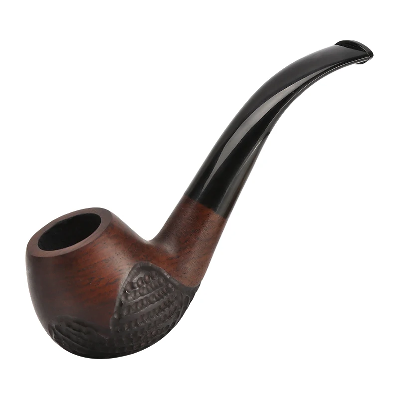 New Handmade Ebony Wood Smoker Smoking Tobacco Pipe Root Smoking Pipes Bent Design For  Men Freeshipping