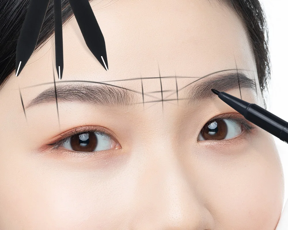 1pc Schwarz/Gold/Silber Microblading Balance Positionierung Tattoo Herrscher Make-Up Augenbraue Design Goldenen Verhältnis Herrscher Messung Werkzeug – Detail 2