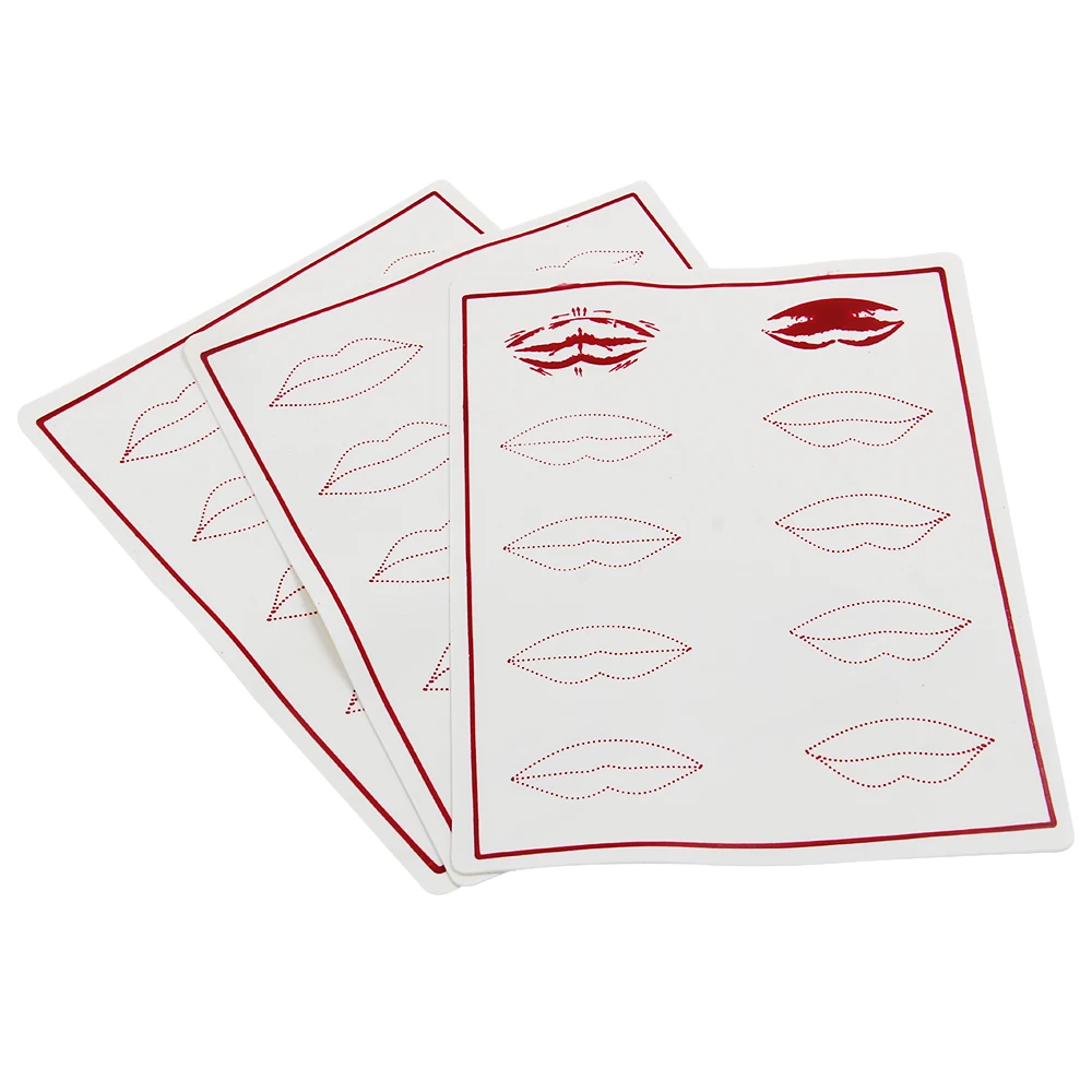 3/5/10/15PCS Permanent Makeup 20x15cm Mouth Tattoo Practice Skin Maquillage Fake Eye Tattoo Practice Skin for makeup beauty tool