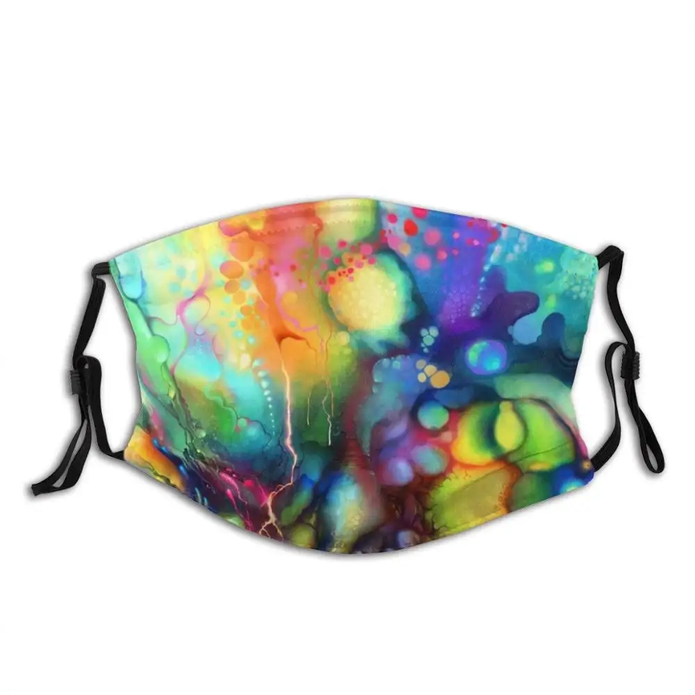 

Post Mental Stains - Digital Painting Funny Print Reusable Pm2.5 Filter Face Mask Jeffjag Bright Vibrant Colorful Colors