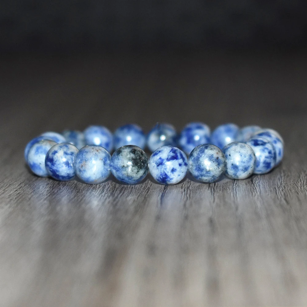 MG1167 New Mens 10 MM Blue Sodalite Bracelet Mens Yoga Mala Bracelet Gift for Husband Boyfriend Insomnia Bracelet