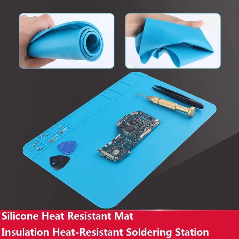 

Heat Resistant Silicone Soldering Pad Insulation Soldering Station Repair Mat Work Pad Desk Platform For BGA Rework Station