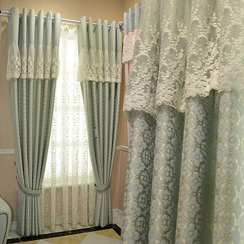 

Custom European-Style Curtains for Living Room Bedroom High Shading High Precision Embossed Curtain Roman Curtain Included