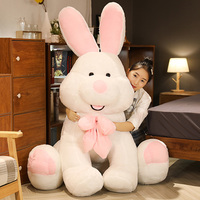 100cm Big Plush American Rabbit Stuffed Toys White Bunny Soft Dolls for Girlfriend Girl Birthday Gift Plushie Toys Kids Gift