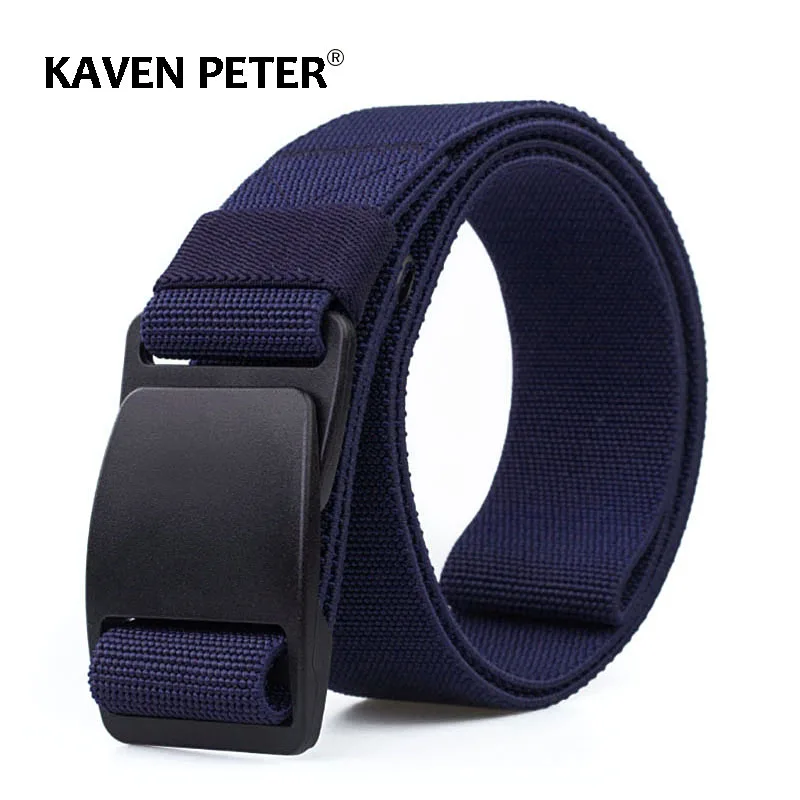 Men Army Tactical Waist Belt Plastic Buckle Male Elastic Canvas Belts Cummerbunds High Quality Width 3.8CM Sports Accessories