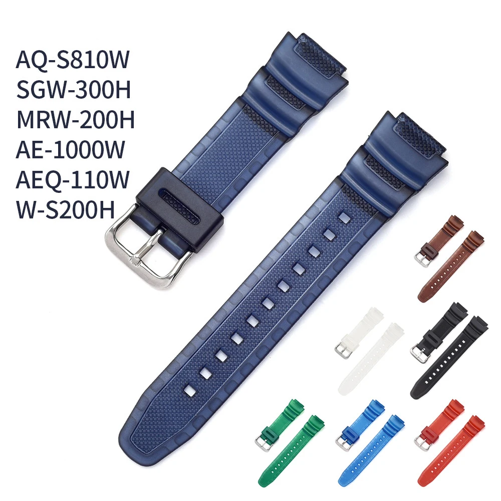 

for Casio HDC-700 AQ-S810W/S800W SGW-300H/400H AE-1000W W-S200H Wrist Band Bracelet 18mm Colorful PU Replacement Strap Watchband