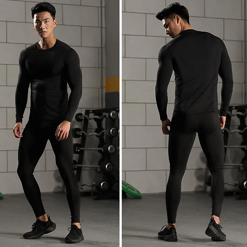 Ensemble de sous-vêtements thermiques pour hommes, sous-vêtements chauds d\'hiver, première couche, Compression, séchage rapide, seconde peau longue,