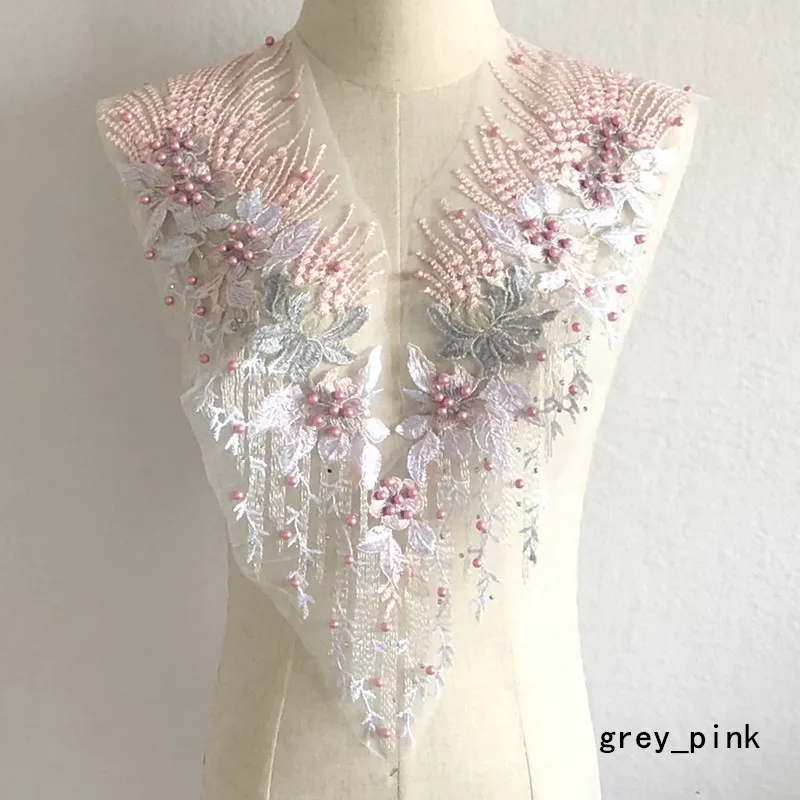 Autocollants en tissu de forage à chaud pour robe de mariée, perles faites à la main, dentelle de fleurs, accessoires de décoration Tecclothes, maille d'aviation, 1 pièce