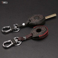High quality leather key case for BMW X3 X5 Z3 Z4 3 5 7 Series E38 E39 E46 E83 M5 325i key protection shell dust collector