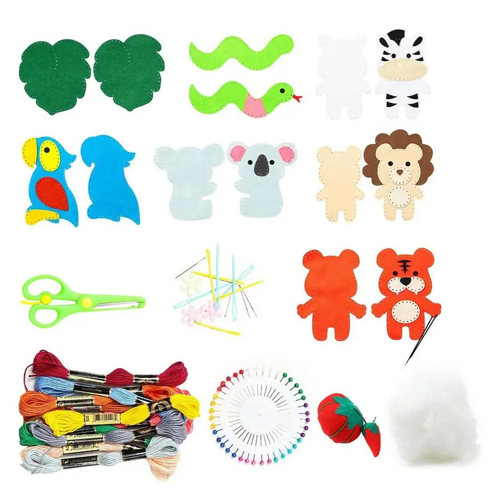 

Kids DIY Felt Crafting Kit Animals Sewing Set Fun Educational Animal Sewing Crafting Set Toys Arts And Crafts For Beginners Girl