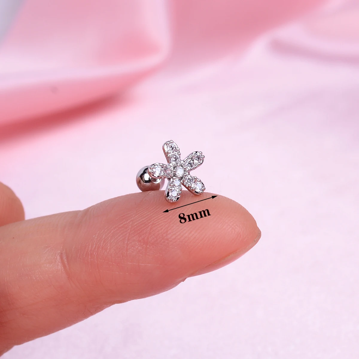 1 piece Small Bar Stud Earrings Mix Style Helix Screw Ball Ear Cartilage Piercing Studs Women Girl Cute Crystal CZ Body Jewelry