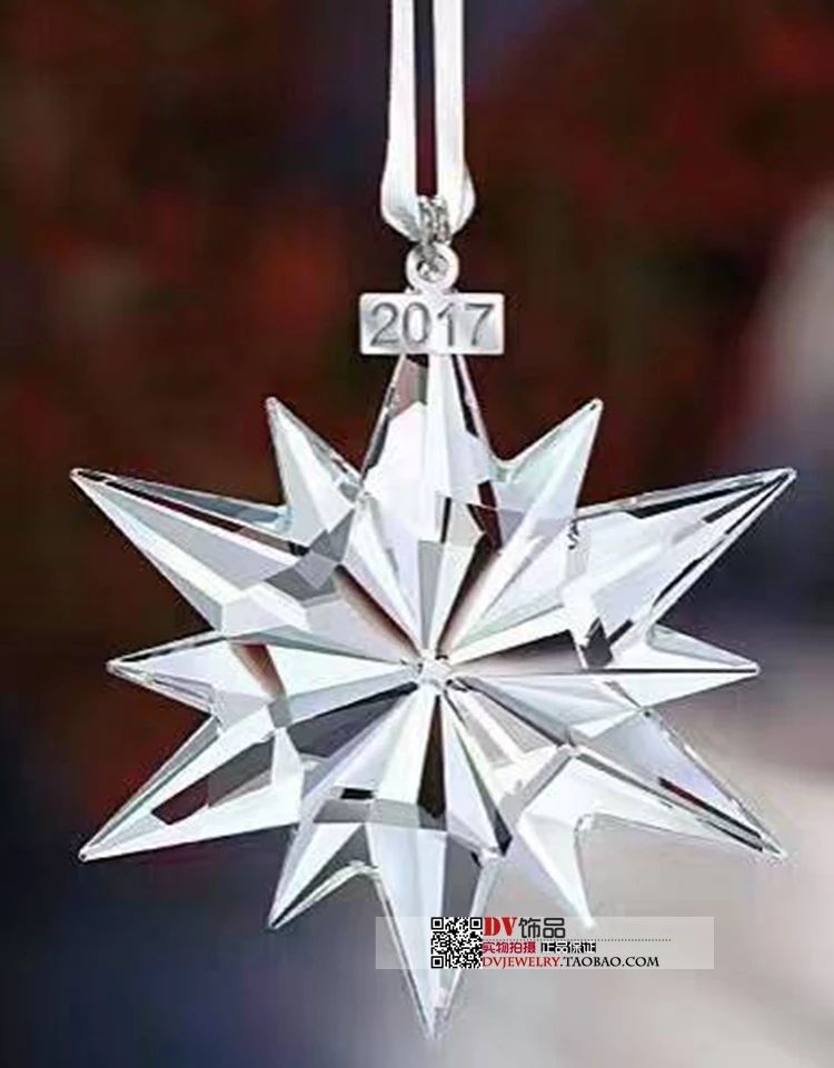 Exquisite Crystal Snowflakes Car Pendant Charms Ornament Crystal Figurine Sun Catcher Snowflake Hanging Christmas Gift