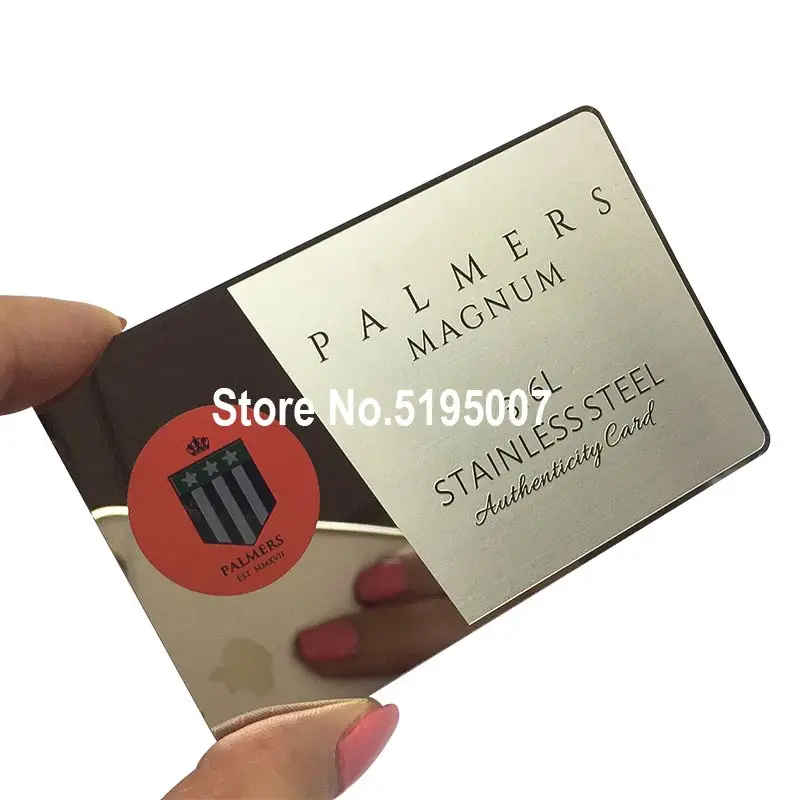 Fashion metal business card china shiny mirror metal card