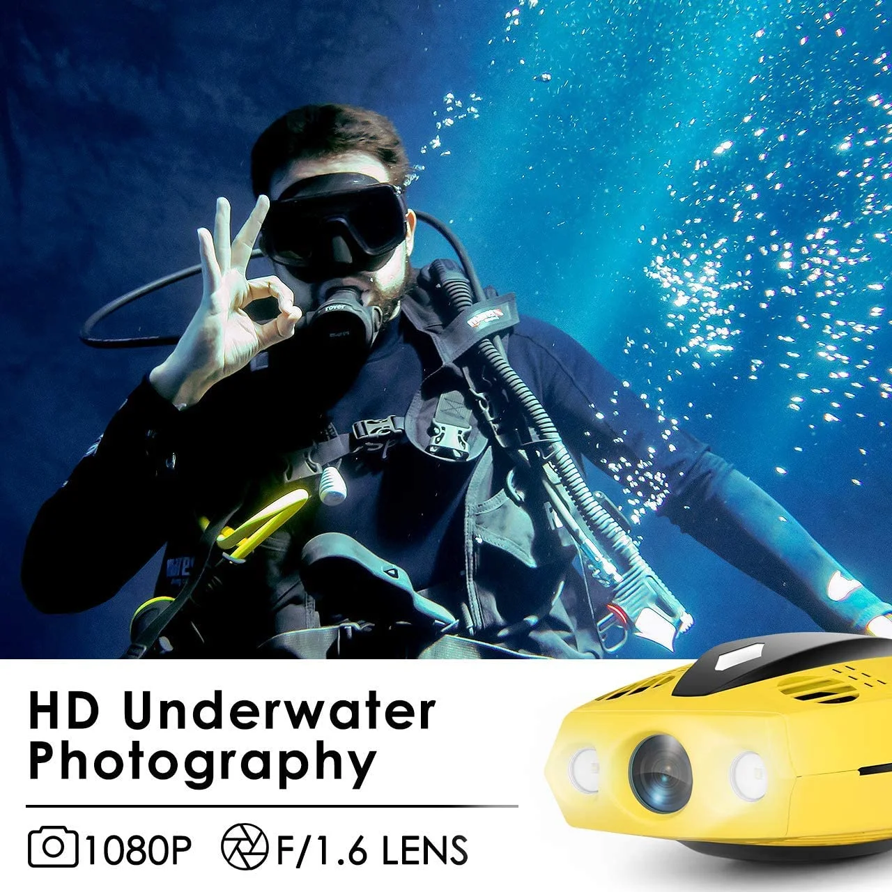 Chasing Dory with Joystick Waterproof Underwater Drone GPS 15m Rov Robot Underwater Camera Fish Finder for Fishing and Diving