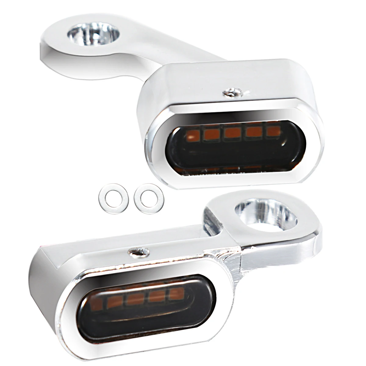 2X Motorcycle LED Turn Signal Indicators Amber Small Lamp White Running Light For Harley Sportster XL 48 72 1200 883 04-21