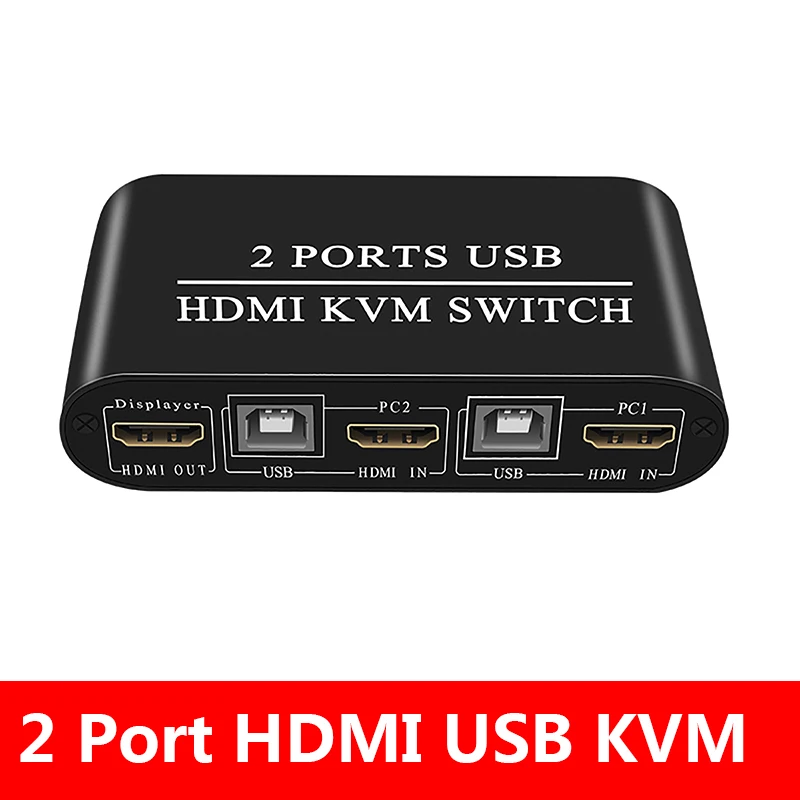 

2 PC Sharing Keyboard Mouse Printer Plug And Paly Out 4K HDMI USB HD KVM Switch Box Video Display USB Switch Splitter USB CABLE