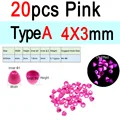 20 piezas de color rosa 4x3mm A