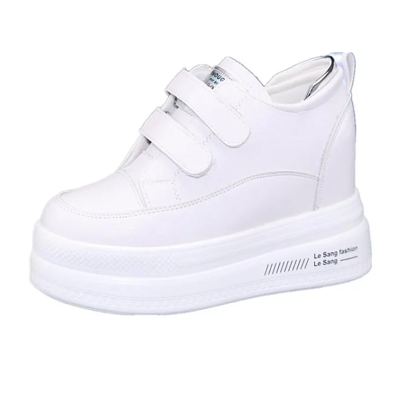 New  autumn and winter fashion casual shoes women\'s high heels 10 cm thick base sneakers black white 34-40