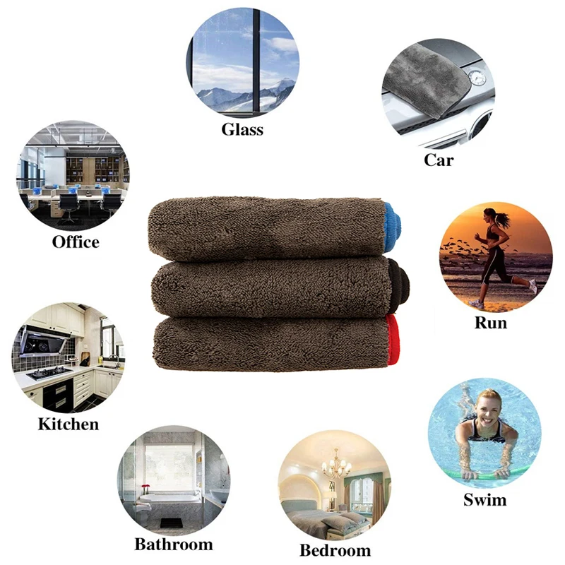 Car Wash 1200GSM Car Detailing Microfiber Towel Car Cleaning Drying Cloth Thick Car Washing Rag for Cars Kitchen Car Care Cloth