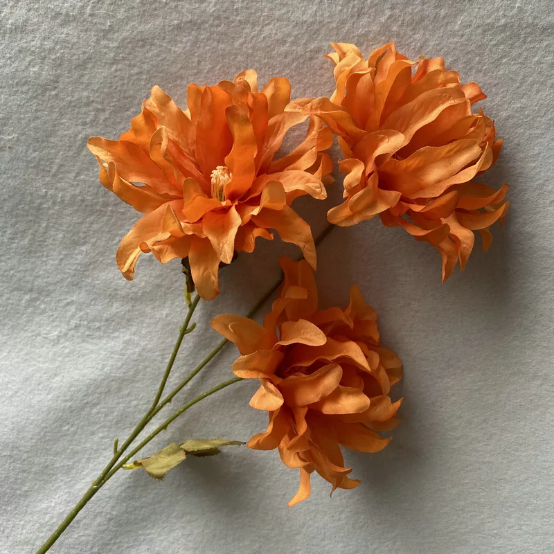 80cm D12cm Artificial Flower Dahlia Epiphyllum Brushed Cloth Large Flower Wedding Decoration Flower Bouquet Making Materials