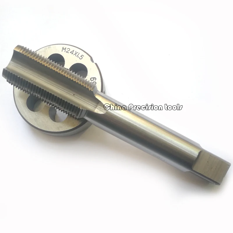 Juego de troqueles y grifos de rosca métrica M24, juego de troqueles redondos de corte, rosca de tornillo fino, M24X3, M24X2, M24X1.5, M24X1, 2 uds.