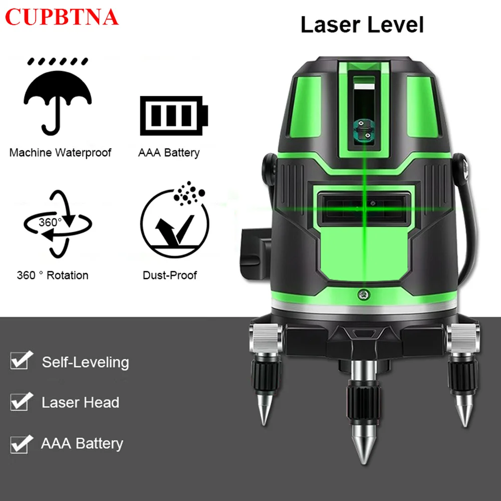 2/3/5 Lines 3D Laser Level 360° Self-Leveling Horizontal And Vertical Super Powerful Green Laser Level Tools With 1.2m Tripod