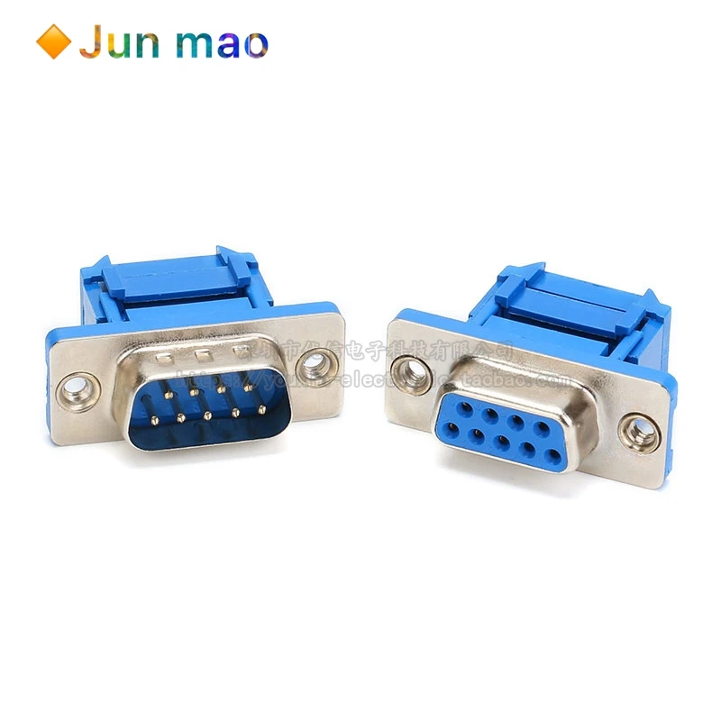 5PCS DB9 plug socket female male crimping crimping two rows of 9-pin connector pierced